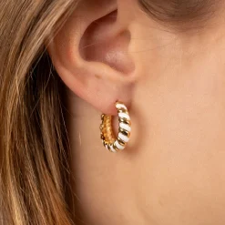 PENELOPE WHITE GOLDEN CREOL EARRING - Sisi Copenhagen