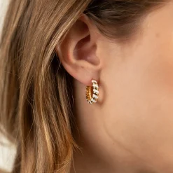 PENELOPE WHITE GOLDEN CREOL EARRING - Sisi Copenhagen
