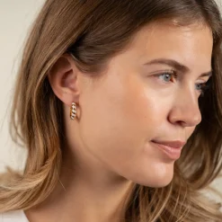 PENELOPE WHITE GOLDEN CREOL EARRING - Sisi Copenhagen