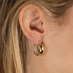 PETRA CRYSTAL GOLDEN CREOL EARRING