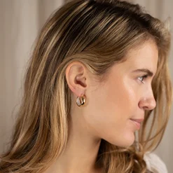 PETRA CRYSTAL GOLDEN CREOL EARRING