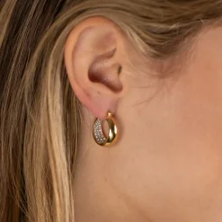 PETRA CRYSTAL GOLDEN CREOL EARRING