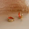 PETRA ORANGE GOLDEN CREOL EARRING - Sisi Copenhagen