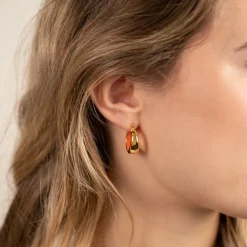 PETRA ORANGE GOLDEN CREOL EARRING - Sisi Copenhagen