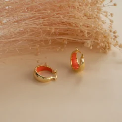 PETRA ORANGE GOLDEN CREOL EARRING - Sisi Copenhagen