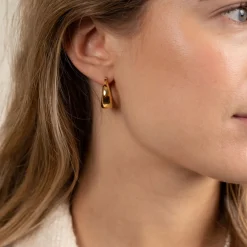 PETRA ORANGE GOLDEN CREOL EARRING - Sisi Copenhagen