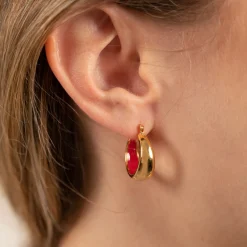 PETRA RED GOLDEN CREOL EARRING - Sisi Copenhagen