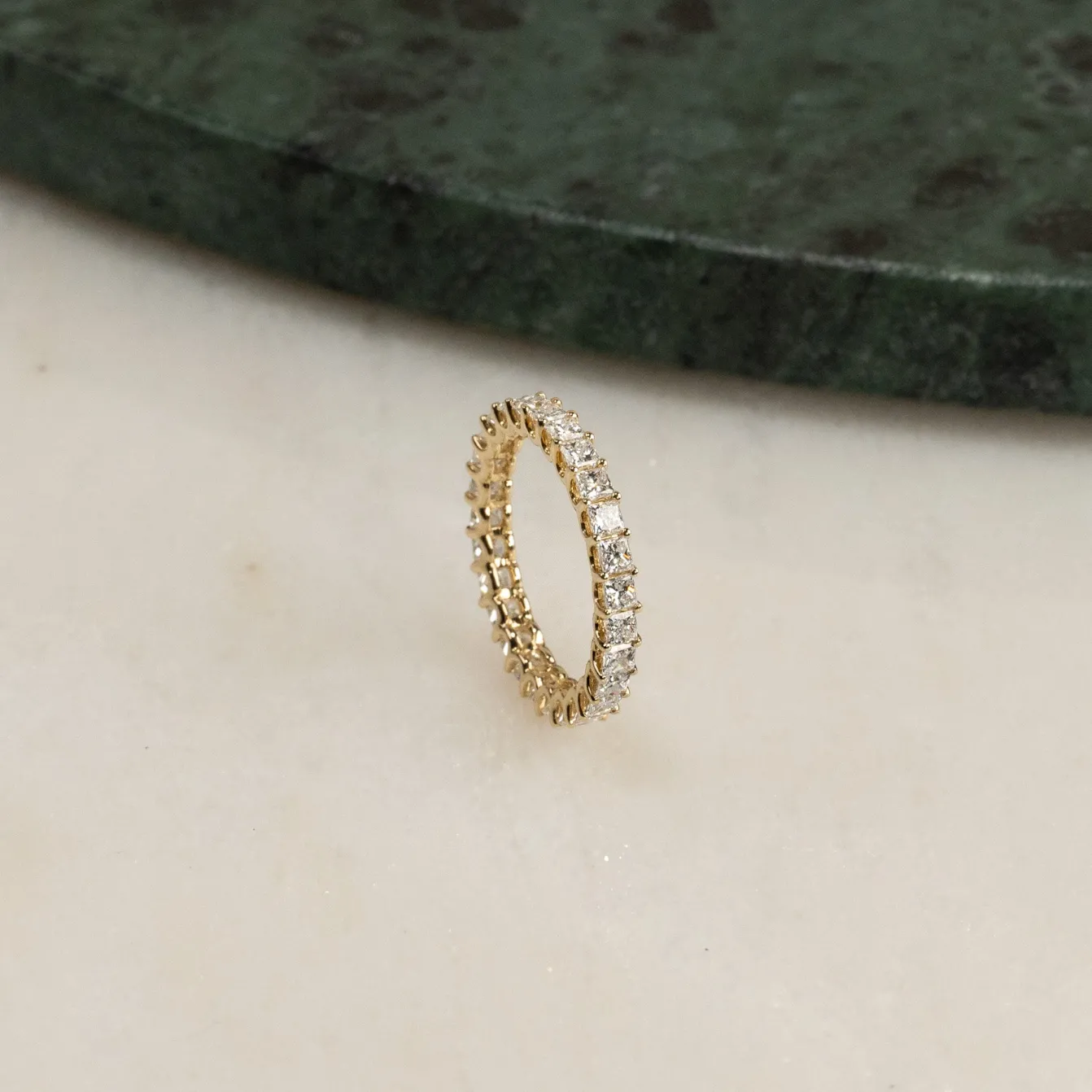 PRINCESS-CUT FULL-ALLIANCE DIAMOND RING - 2.0ct - YG