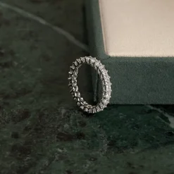 PRINCESS-CUT FULL-ALLIANCE DIAMOND RING - 2.0ct - WG