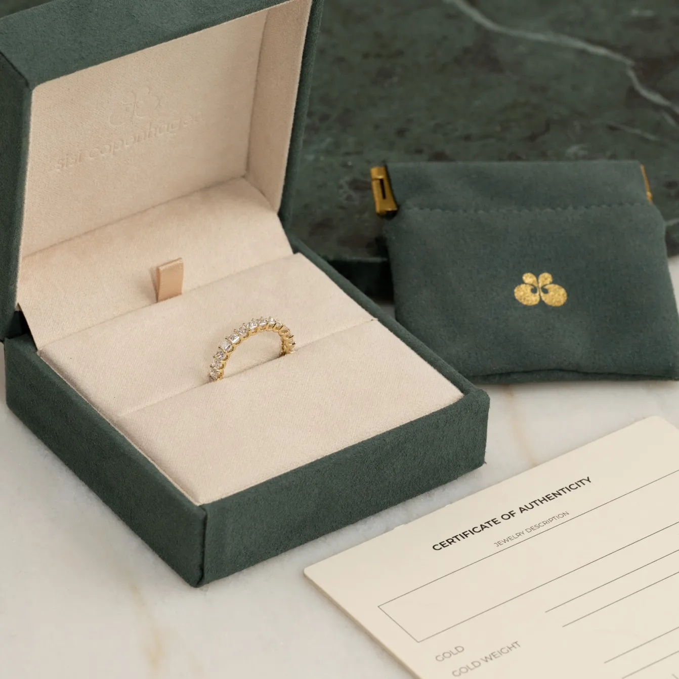 PRINCESS-CUT FULL-ALLIANCE DIAMOND RING - 2.0ct - YG