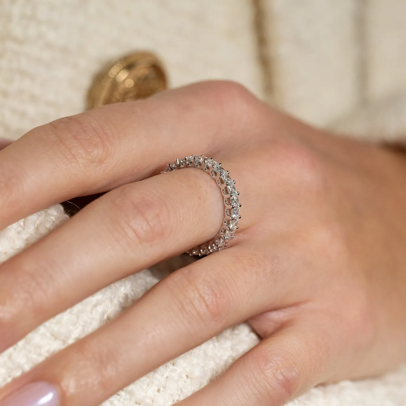 PRINCESS-CUT FULL-ALLIANCE DIAMOND RING - 2.0ct - WG