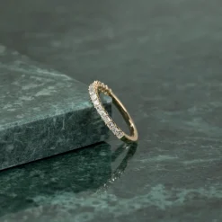 PRINCESS-CUT HALF-ALLIANCE DIAMOND RING - 0.5ct - YG