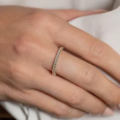 PRINCESS-CUT HALF-ALLIANCE DIAMOND RING - 0.5ct - YG