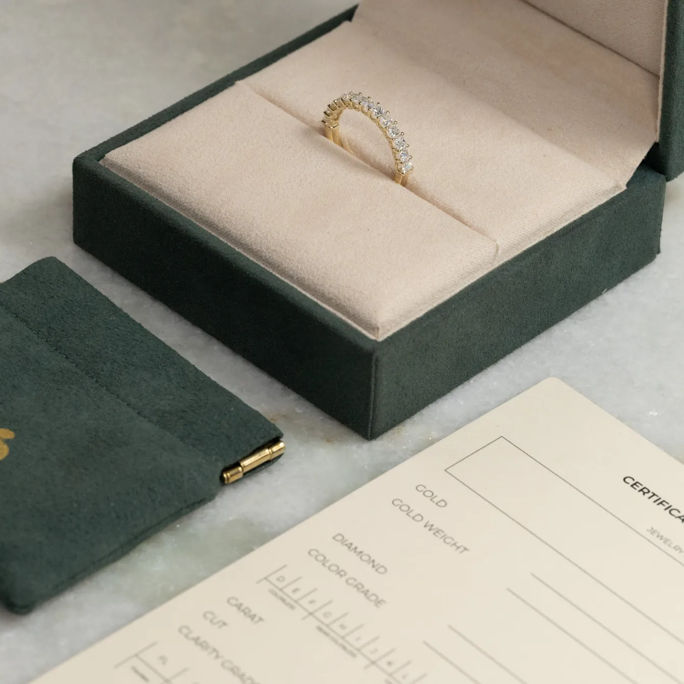 PRINCESS-CUT HALF-ALLIANCE DIAMOND RING - 1.0ct - YG