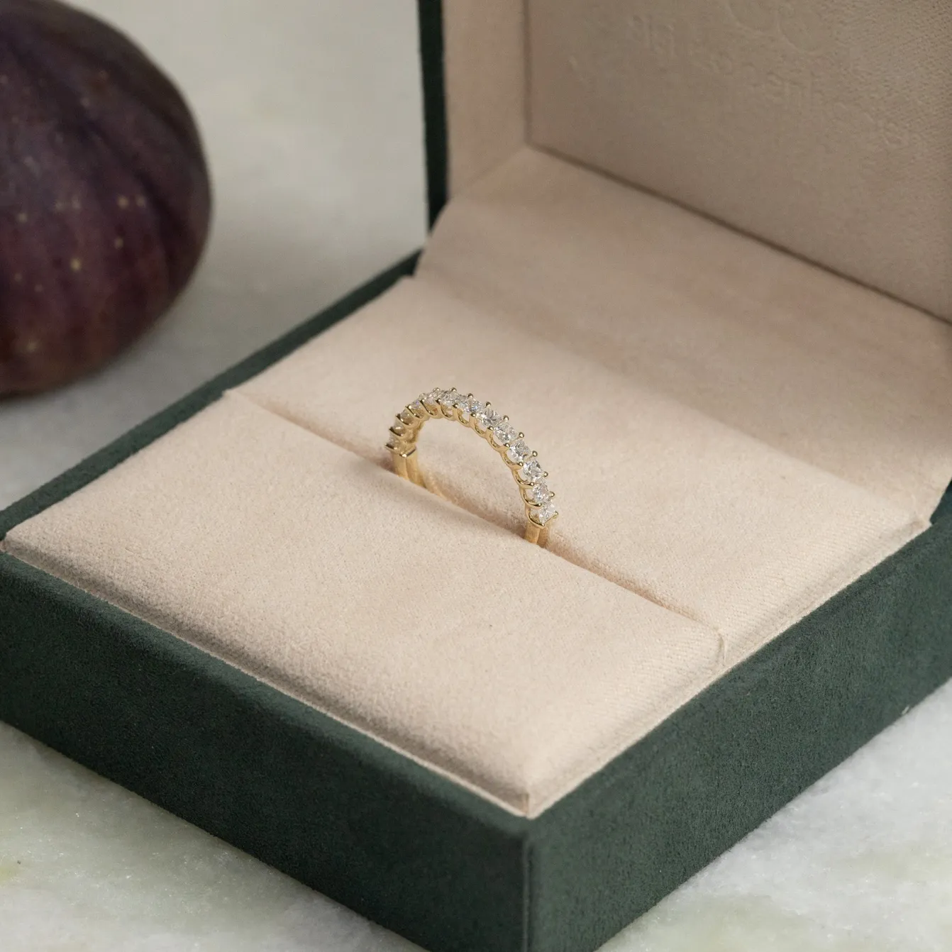 PRINCESS-CUT HALF-ALLIANCE DIAMOND RING - 1.0ct - YG