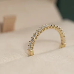 PRINCESS-CUT HALF-ALLIANCE DIAMOND RING - 0.5ct - YG