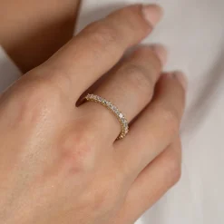 PRINCESS-CUT HALF-ALLIANCE DIAMOND RING - 0.5ct - YG