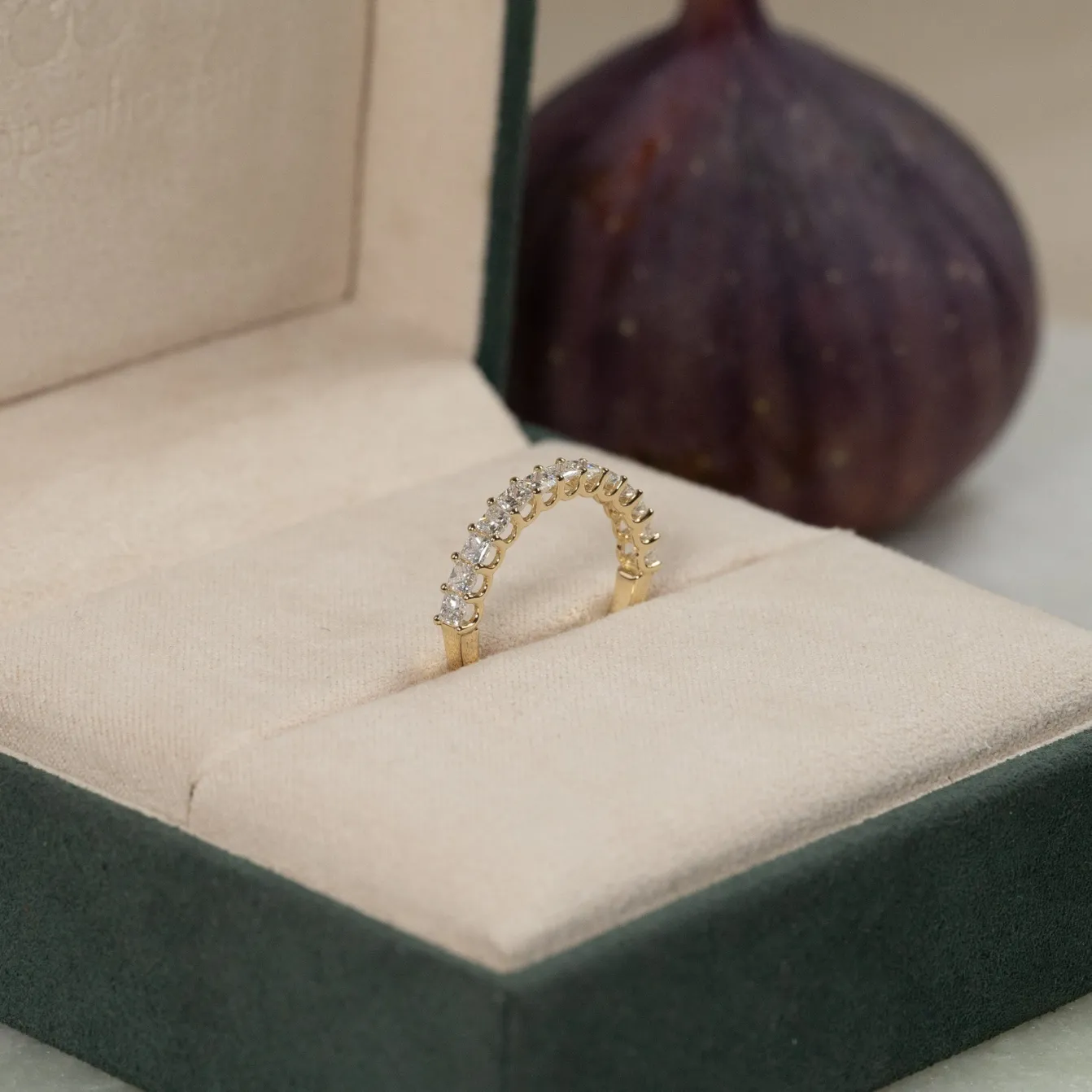 PRINCESS-CUT HALF-ALLIANCE DIAMOND RING - 1.0ct - YG