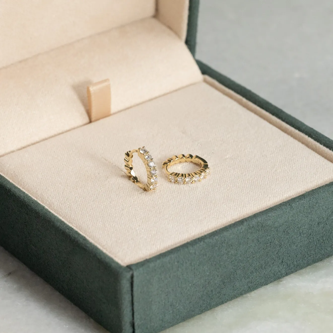 PRONG DIAMOND CREOL EARRING - 0.35ct - YG
