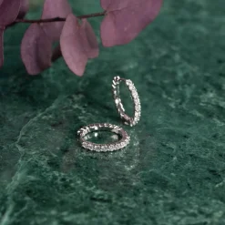 PRONG DIAMOND CREOL EARRING - 0.5ct - WG