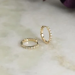 PRONG DIAMOND CREOL EARRING - 0.5ct - YG