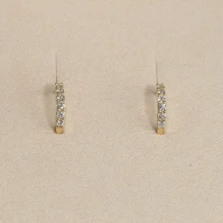 PRONG DIAMOND CREOL EARRING - 0.35ct - YG