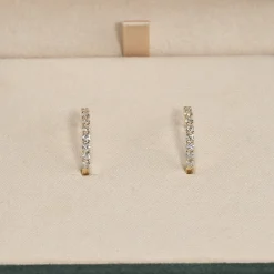 PRONG DIAMOND CREOL EARRING - 0.5ct - YG
