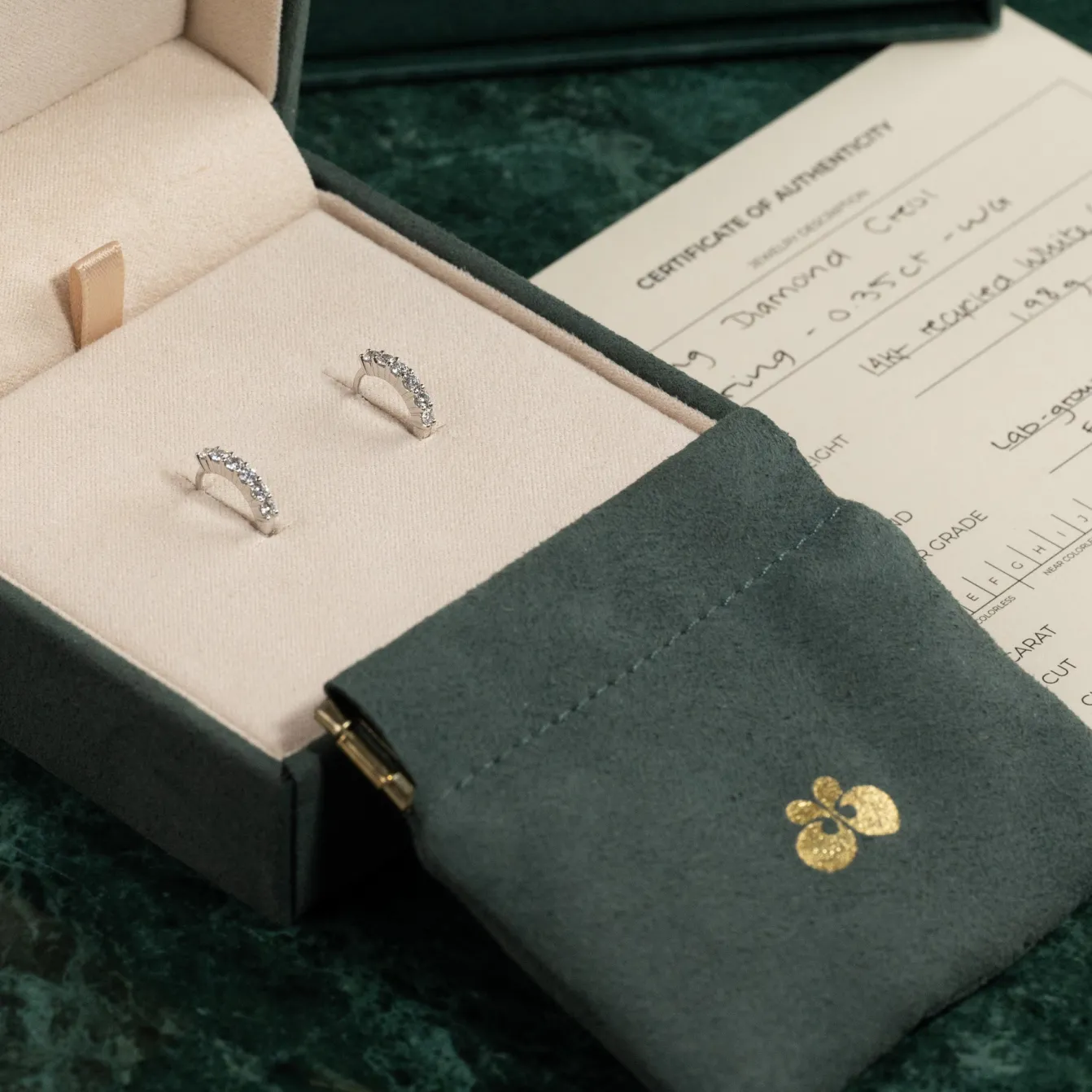 PRONG DIAMOND CREOL EARRING - 0.35ct - WG