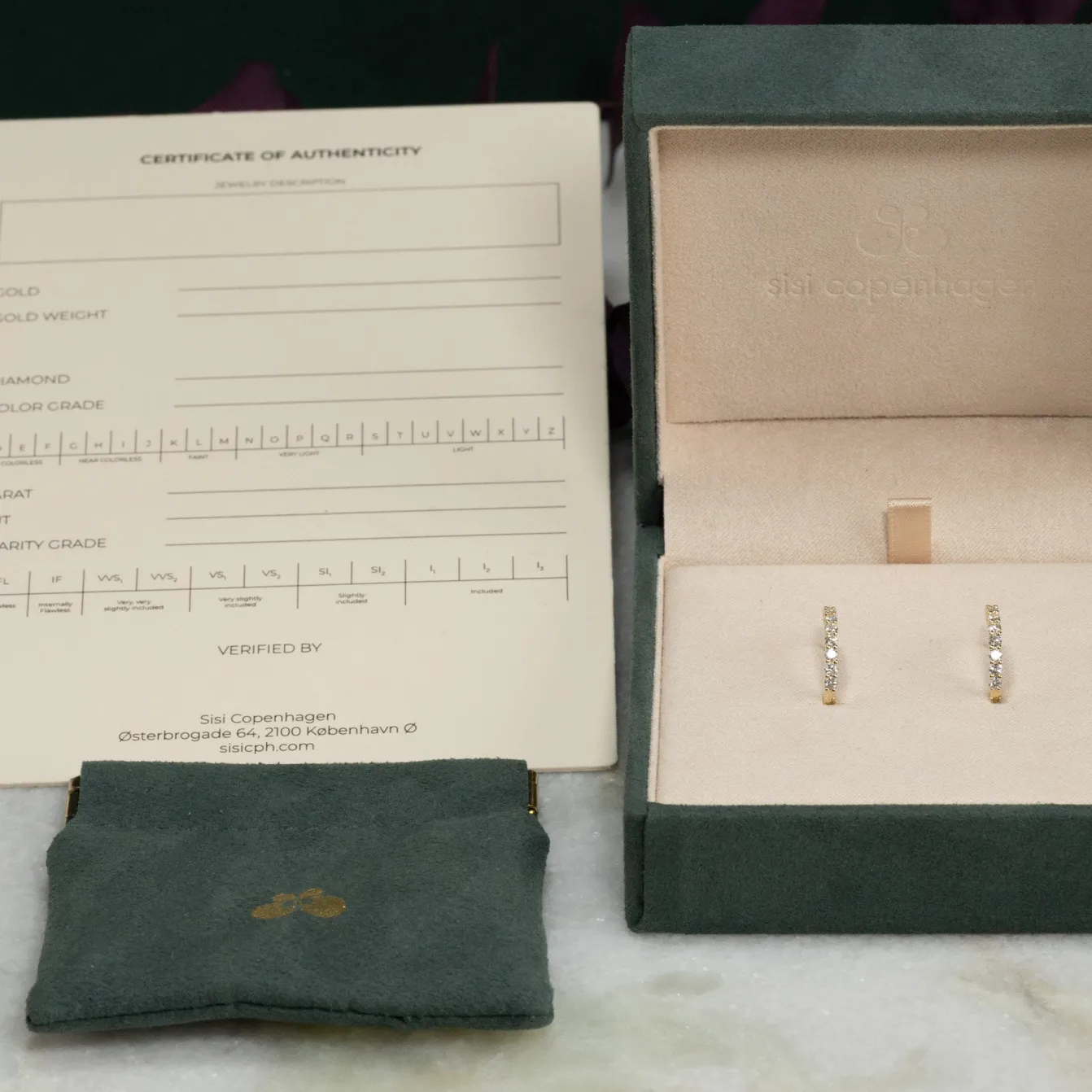 PRONG DIAMOND CREOL EARRING - 0.5ct - YG