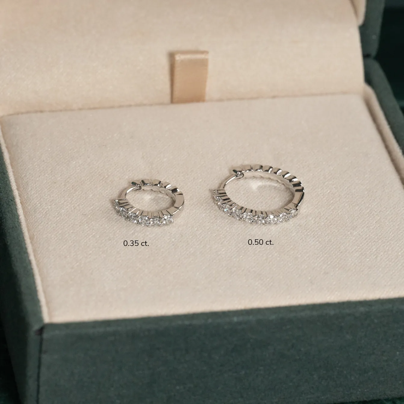 PRONG DIAMOND CREOL EARRING - 0.35ct - WG