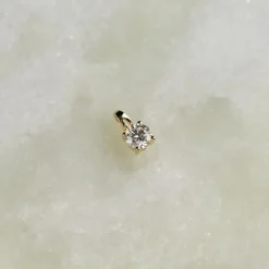PRONG SOLITAIRE DIAMOND PENDANT - 0.5ct - YG