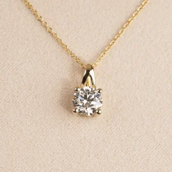 PRONG SOLITAIRE DIAMOND PENDANT - 1.0ct - YG