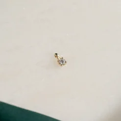 PRONG SOLITAIRE DIAMOND PENDANT - 0.1ct - YG
