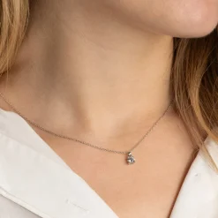 PRONG SOLITAIRE DIAMOND PENDANT - 0.5ct - WG