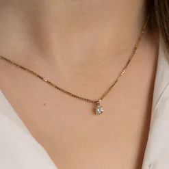 PRONG SOLITAIRE DIAMOND PENDANT - 0.25ct - YG