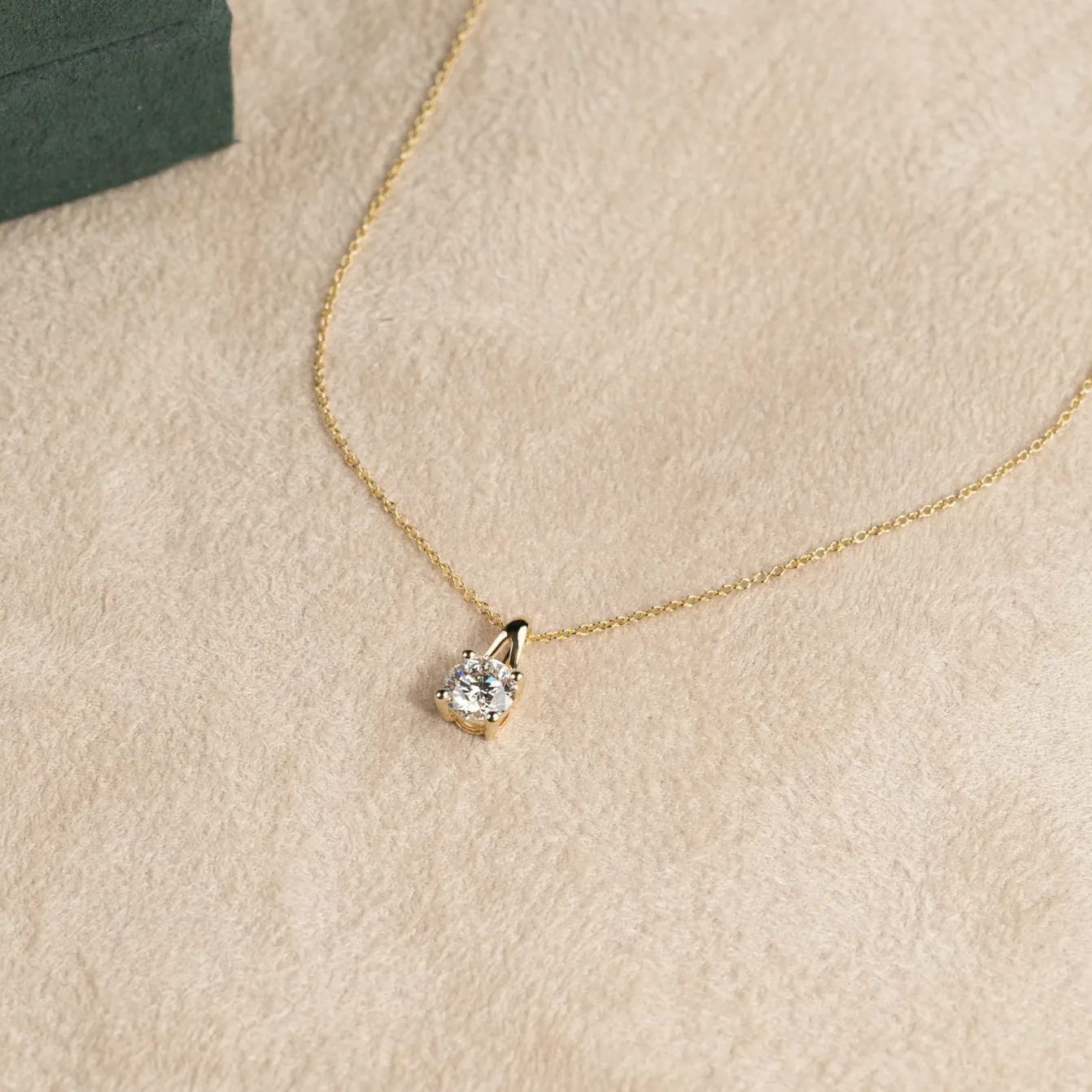 PRONG SOLITAIRE DIAMOND PENDANT - 1.0ct - YG