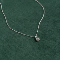 PRONG SOLITAIRE DIAMOND PENDANT - 0.5ct - WG