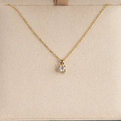PRONG SOLITAIRE DIAMOND PENDANT - 0.25ct - YG