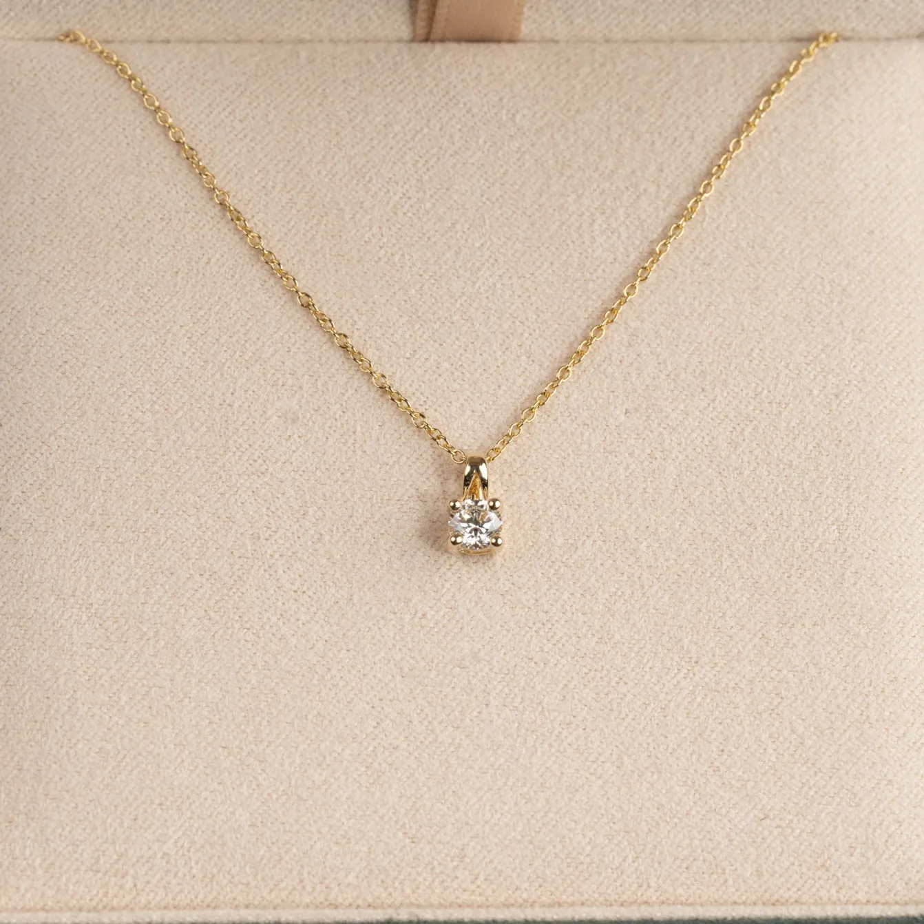 PRONG SOLITAIRE DIAMOND PENDANT - 0.25ct - YG