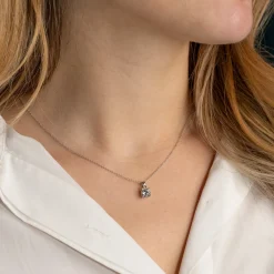 PRONG SOLITAIRE DIAMOND PENDANT - 1.0ct - WG
