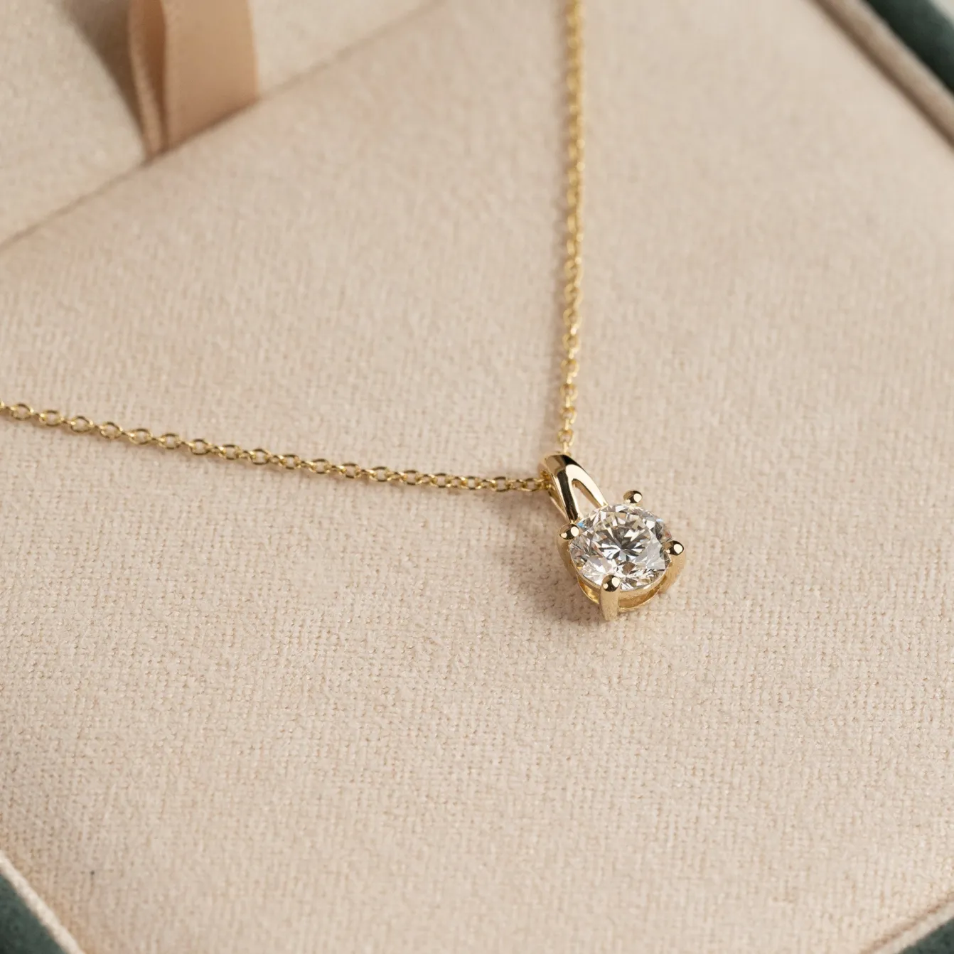 PRONG SOLITAIRE DIAMOND PENDANT - 0.75ct - YG