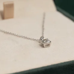 PRONG SOLITAIRE DIAMOND PENDANT - 0.5ct - WG