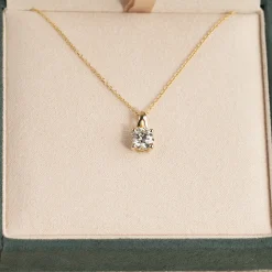 PRONG SOLITAIRE DIAMOND PENDANT - 1.0ct - YG