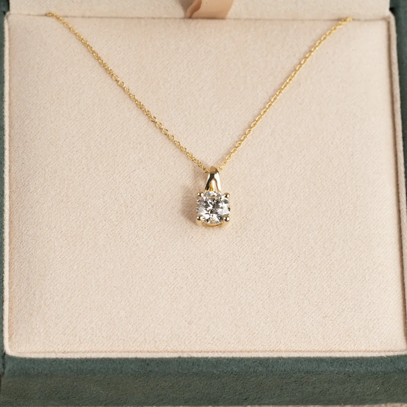PRONG SOLITAIRE DIAMOND PENDANT - 1.0ct - YG