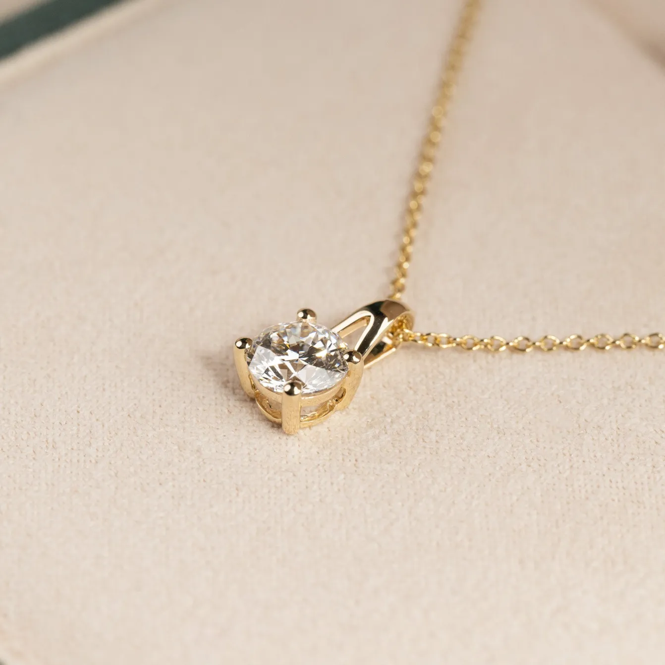 PRONG SOLITAIRE DIAMOND PENDANT - 1.0ct - YG