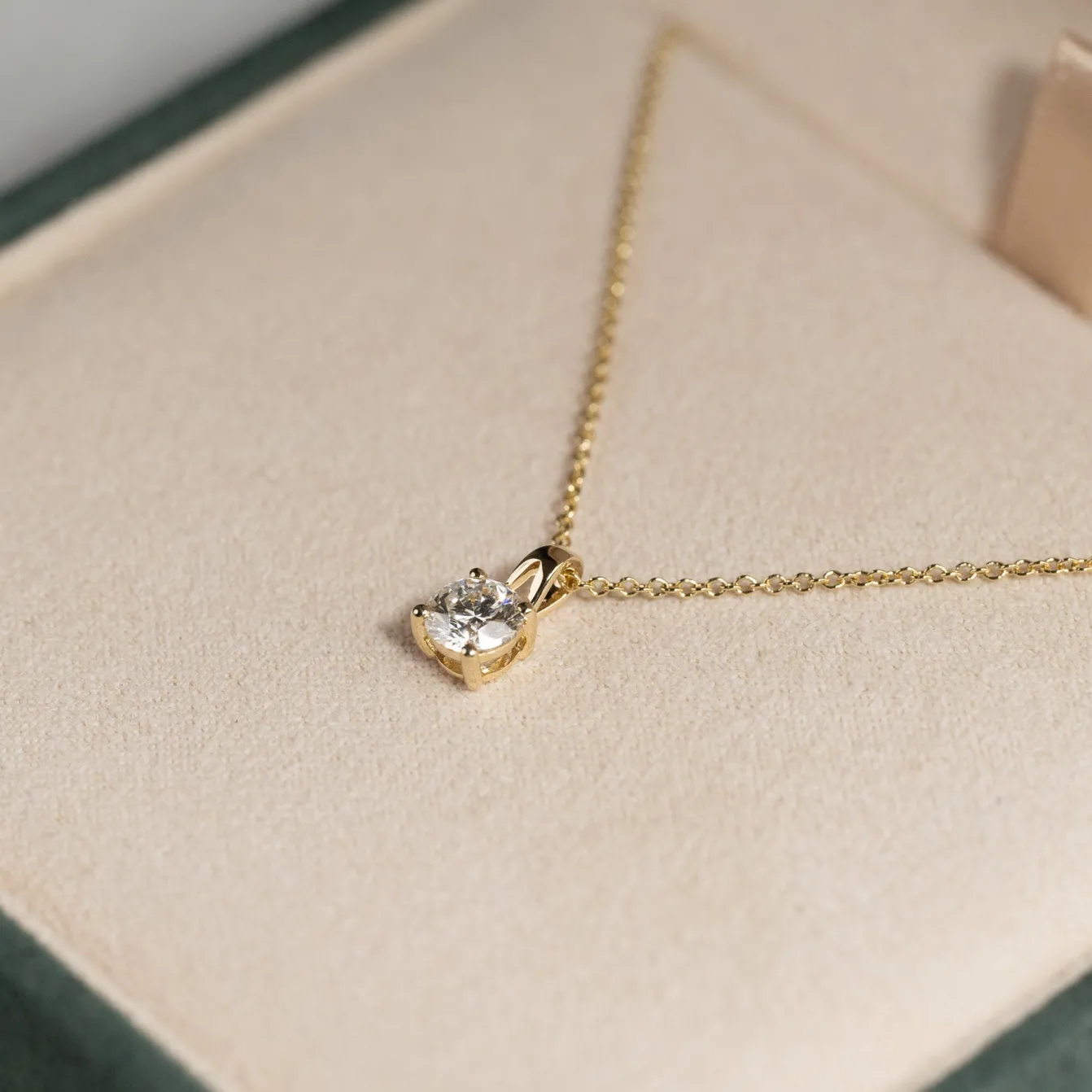 PRONG SOLITAIRE DIAMOND PENDANT - 0.5ct - YG