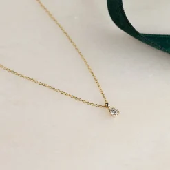 PRONG SOLITAIRE DIAMOND PENDANT - 0.1ct - YG
