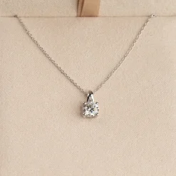 PRONG SOLITAIRE DIAMOND PENDANT - 0.75ct - WG