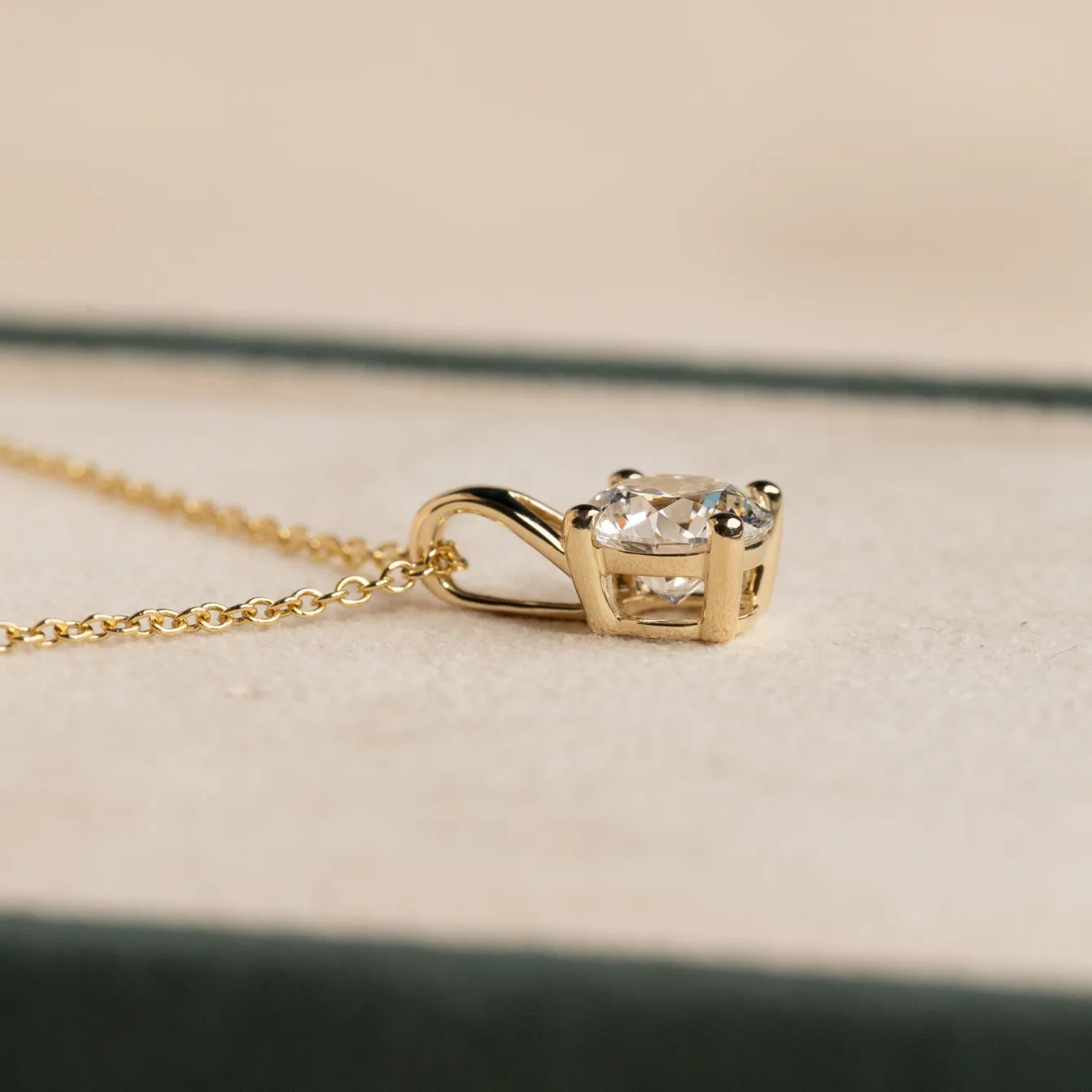 PRONG SOLITAIRE DIAMOND PENDANT - 1.0ct - YG
