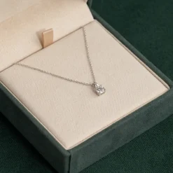 PRONG SOLITAIRE DIAMOND PENDANT - 0.5ct - WG